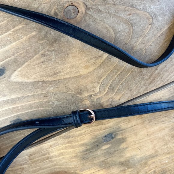 Stella & Dot Nolita Sidekick Crossbody Bag Black Rose Gold - Picture 3 of 10